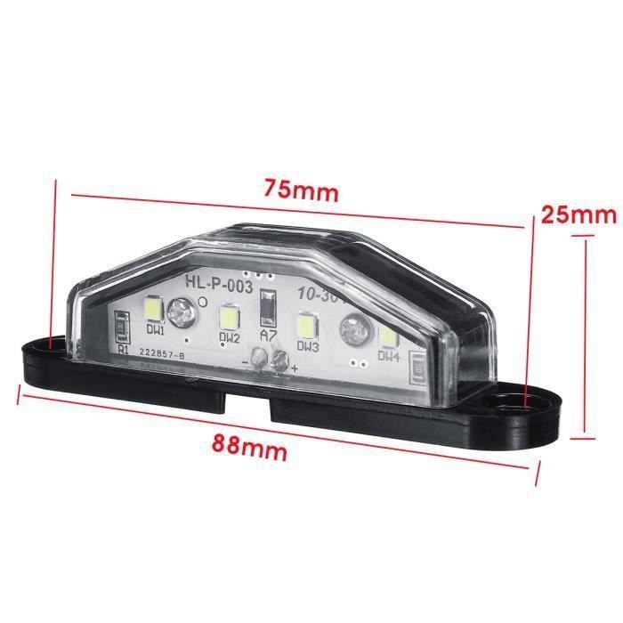 Éclairage Plaque Immatriculation Auto - 2Pcs Led Eclairage  Immatriculationuniversel 12V 24V Feux D Immatriculation - Cdiscount Auto