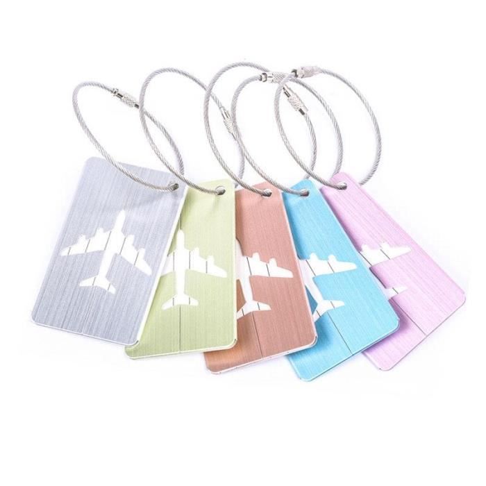 Wonwood_direct Étiquettes à Bagages, Bagages Étiquettes Aluminium 6 Pièces, Étiquette De Valise, Pour Bagages, Sacs à Main, Valises, Étiquette D'identification