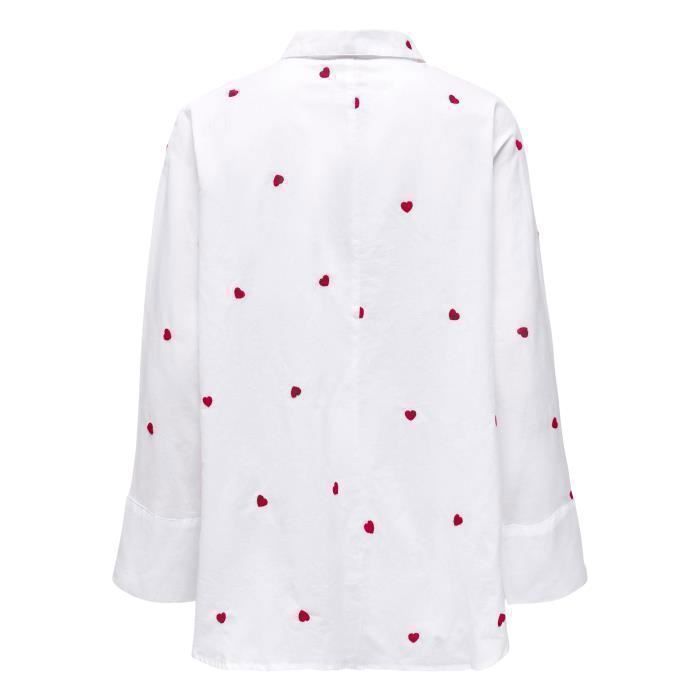 Chemisier Blanc Vintage Gabrille En Coton Broderie Anglaise - Taille 40-42, Manches Longues