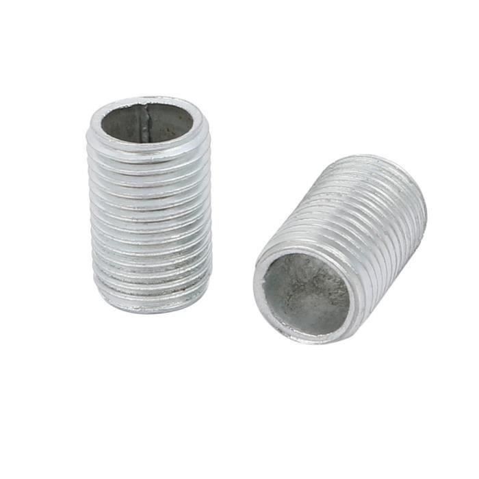 Lot De 2 Tubes Filetés Creux Pour Lampes - 20 Mm, Acier, Filetage M10, Douille E27, Neuf