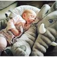 bébé l'éléphant dormir poupée peluche oreiller 60CM Gris-2