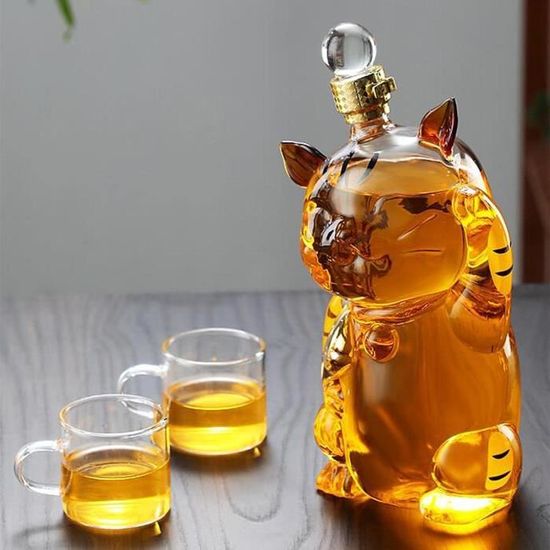Carafe à Whisky En Verre En Forme De Chat - Décoration Bar, Cadeau Original | Pour Amateur De Whisky Et Chats