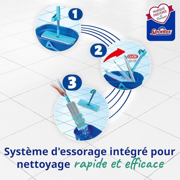 Balai serpillère Easy System Max+ - Tête de balai en microfibre avec ...