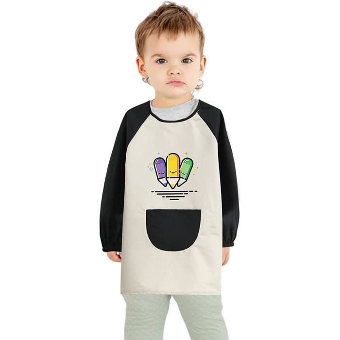 Tablier Peinture Enfant Imperméable Avec Manches Longues - 6 à 12 Ans - Protection Pour Garçon Et Fille