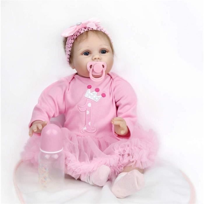 Poupon Réaliste Reborn Ena Doll 🌸 Poupée Bébé en Tenue Rose 