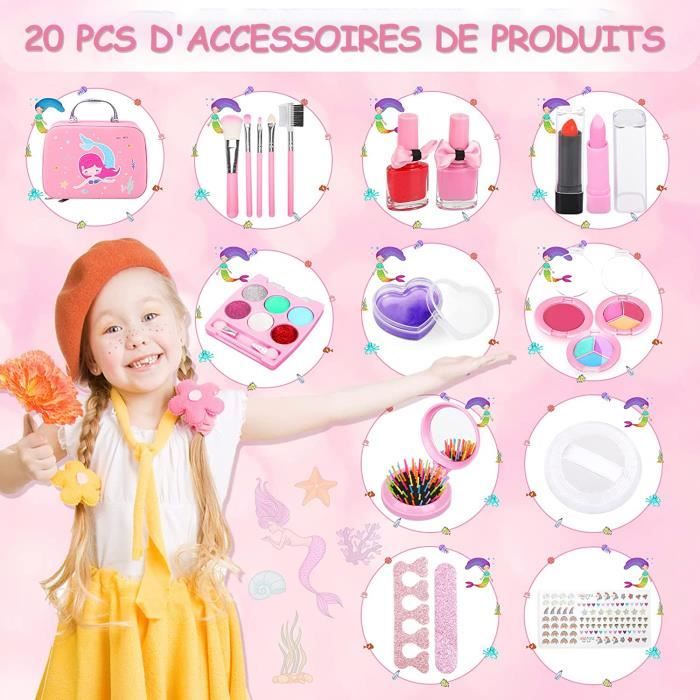 Maquillage Enfant Jouet Filles - Jeux D'imitation Cadeau pour Enfant Petite  Filles 3 4 5 6 7 Ans - Cdiscount Jeux - Jouets