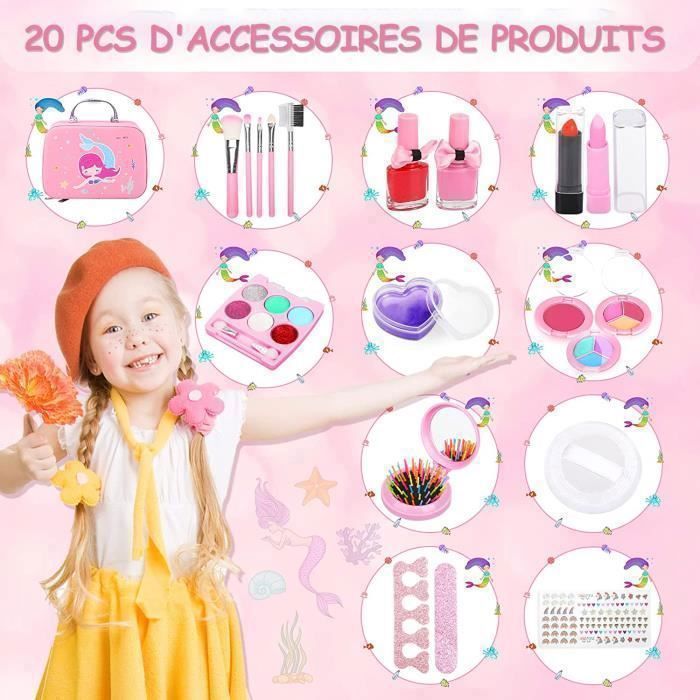 Maquillage Enfant Jouet Filles, 32 Pcs Kit de Maquillage Lavable avec Boîte  de Maquillage, Non Toxique Lavable Coffret Maquillage - Cdiscount Jeux -  Jouets