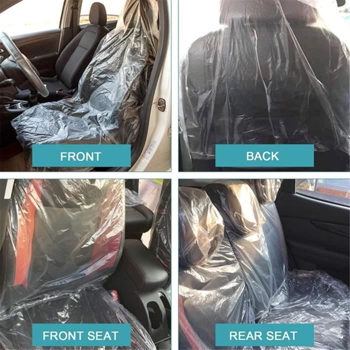 100 pièces de housses de siège de voiture jetables en plastique - 21g