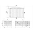 Garage en bois / hangar 18 m² TIMBELA - 616 x 324 cm - Pin / épicéa - Construction de Panneaux - M102-3