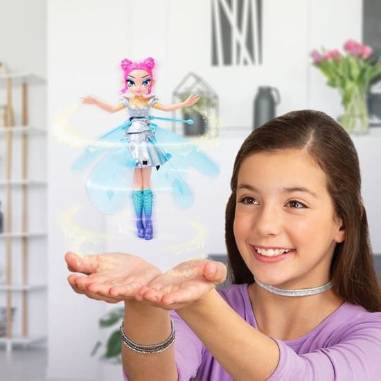 HATCHIMALS Pixies Crystal Flyers Starlight Idol - Fée Volante Magique Qui S'Illumine - À Diriger Avec La Main - Arc-en-Ciel