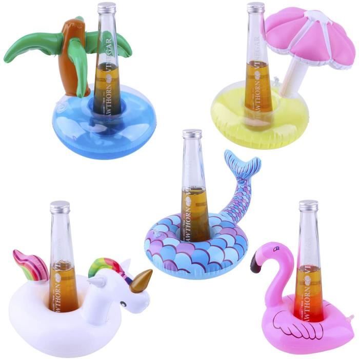 Lot De 10 Flotteurs Gonflables Pour Boissons – Porte-Gobelets PVC Pour Piscine – Support Canettes Et Tasses, Déco Sympa