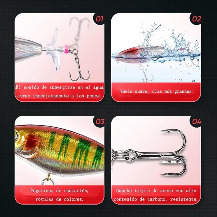 5 Pcs Crochet Lumineux Kits De Leurres Pêche Appât Pour Poissons