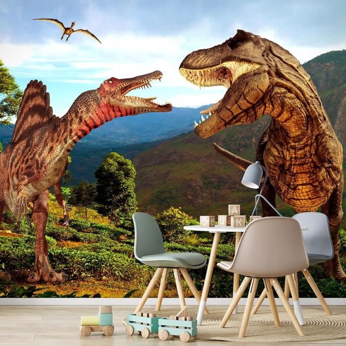 Papier Peint Intissé Dinosaure 200X140 Cm Décoration Murale Xxl Poster