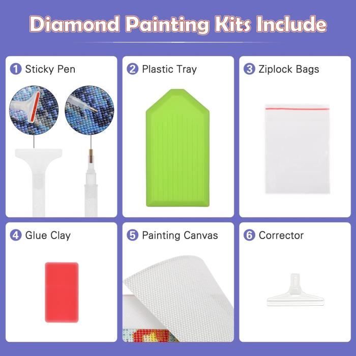 Kit de peinture diamant - AMOUNE - Attrape Rêve Papillon - 30x40 cm - Multicolore - DIY 5D