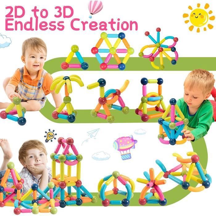 Carreaux De Construction Magnétiques-Ensemble De Voiture Grue Magnétique Pour Enfants,Jouet