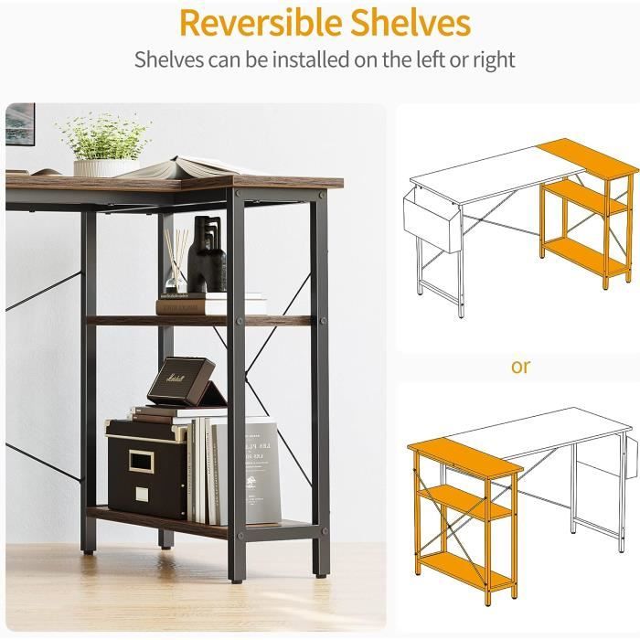 Bureau D Ordinateur Avec Etag res 120 70 75 Cm Petit Bureau