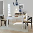 2 x Chaises de salle à manger Professionnel - Chaise de cuisine Chaise Scandinave - Marron Hévéa solide et velours &5807-0
