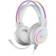 Casque Gaming Mars Gaming MHRGB Blanc - Microphone Professionnel - Son Spatial - Éclairage RGB Flow-0