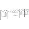 Outsunny Lot de 5 panneaux de clôture de jardin décoratives en métal, bordure de jardin, pour parterre de fleurs, noir-0