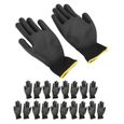 Tbest Gants de mécanicien 10 paires de gants de travail enduits de PU antistatiques Kit d'accessoires de travail de sécurité (7S)-0