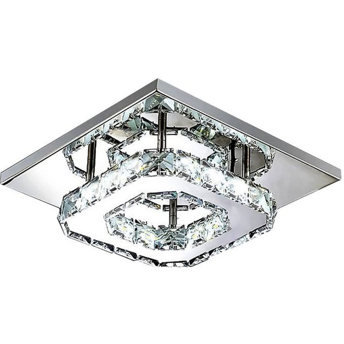 DEL Plafonnier Cristal-Optik Vagues Design Salon Chambre Lampe Luminaire Or Argent