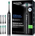 LIN SHUN DS Brosse à dents électrique avec 6 têtes de brosse pour adultes et enfants, brosses à dents électriques à ultrasons- noir