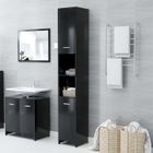 VIDAXL "Promo"Meuble de salle de bain LMT - Armoire de salle de bain Noir 30x30x183,5 cm Aggloméré 24Kg