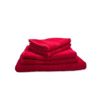 Lot de 5 Serviettes Eponge 600 g-m² 100 % coton - Couleur serviette - Rouge - Red