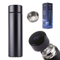 Mug Thermos smart LED 500ml noir - IKONKA - Affichage température - Étanche - Acier inoxydable