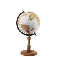 Globe Terrestre - HOME DECOR - 20 cm - Marron - Bois/Resine - Art Deco