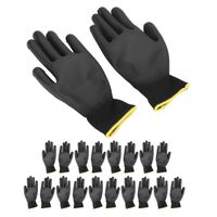 Tbest Gants de mécanicien 10 paires de gants de travail enduits de PU antistatiques Kit d'accessoires de travail de sécurité (7S)