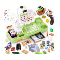 Charmofun Caisse Enregistreuse Jouet pour Enfants, avec Scanner et Microphone, Inclut 75 Accessoires Shopping, Calculatrice Réelle, Jeux de Rôle au Marchande pour Garçon Fille de 3 Ans (Rose