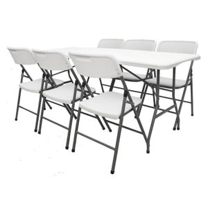 Ensemble table et chaise de jardin Meubles de jardin - Table de 180 cm 6 Chaises - Si