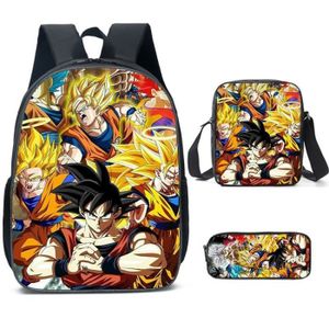 SAC À DOS Dragon Ball Z 3 pièces sac de lycée multi-poches é