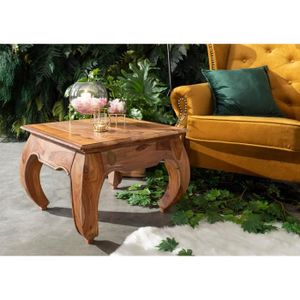 Banc en Bois Massif Marron 25x25 cm Guru-Shop Mini Table à Opium Tables Basses Tables de sol 