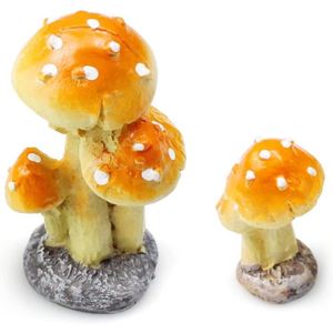 XYQXYQ Jolie statue champignon en céramique décorée avec des champignons  colorés, décoration de la maison, cour, décoration extérieure (C)