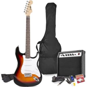 GUITARE MAX Pack guitare électrique GigKit avec amplificateur 40 Watts - Sunburst, livré avec housse, médiators et un accordeur numérique