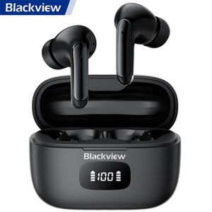 OREILLETTE BLUETOOTH Oreillette Bluetooth Blackview Airbuds 8 Ecouteurs Bluetooth Sans fil,jusqu'à 30 h,Contrôle Tactile,IPX7 étanche - Noir