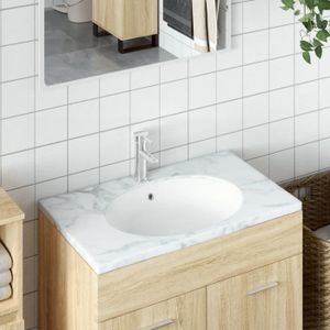LAVABO - VASQUE Kaifshop-Évier de salle de bain blanc 43x35x19 cm ovale céramique