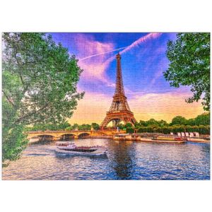 PUZZLE Tour Eiffel Et Seine Au Coucher Du Soleil À Paris,