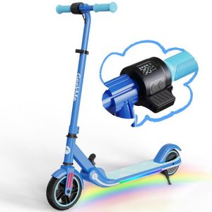 TROTTINETTE ELECTRIQUE Trottinette électrique GeekMe Bleu avec poignée et Vitesse réglable pour Enfants