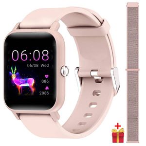 Montre connectée femme élégante smartwatch cardio étanche ip68 simili cuir  noir yonis YONIS Pas Cher 