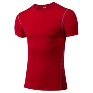 MITAINES DE FITNESS T-shirt Homme Rouge - Runyue - Performance Muscula