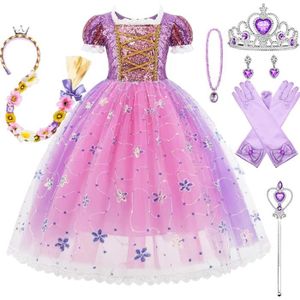 Discoball Costume de Raiponce pour enfants et filles, costume de princesse  pour Halloween, fête d'anniversaire