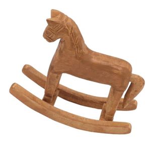 JOUET À BASCULE SALALIS décoration de table de cheval à bascule en bois Cheval à bascule en bois antique porte-bonheur sculpté à la deco statuette