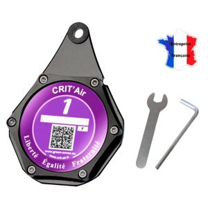 Porte vignette moto, porte assurance moto, Chaft cylindre noir