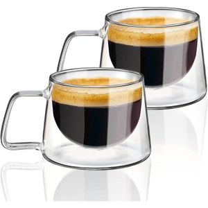 Tasses À Café En Verre À Double Paroi De 270 Ml, Tasses En Verre À