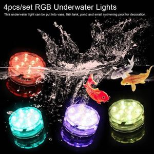 Éclairage sous-marin LED aimant sallume avec télécommande Éclairage de piscine Étanche 16 Lampe sous-marine à changement de couleur pour étang daquarium de piscine-3 PCS 