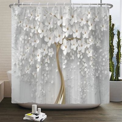 Rideau De Douche En Tissu Blanc - Univers Rideau