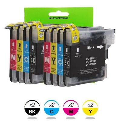 Lot De Cartouches D'encre Compatibles Brother - Modèles LC985 BK/C/M/Y Pour DCP-J125 Et Autres